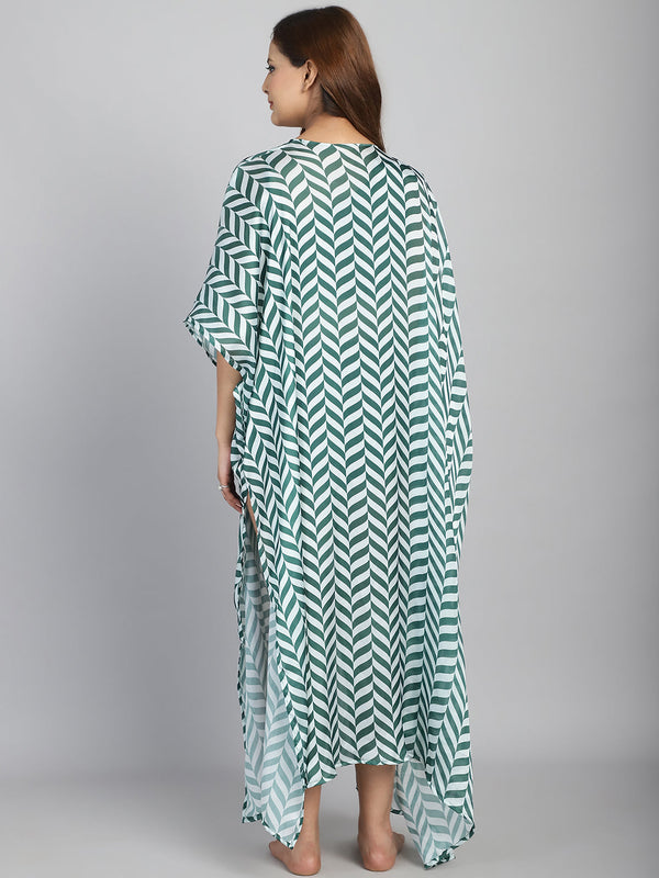 Green Long Slit cover up Sarong