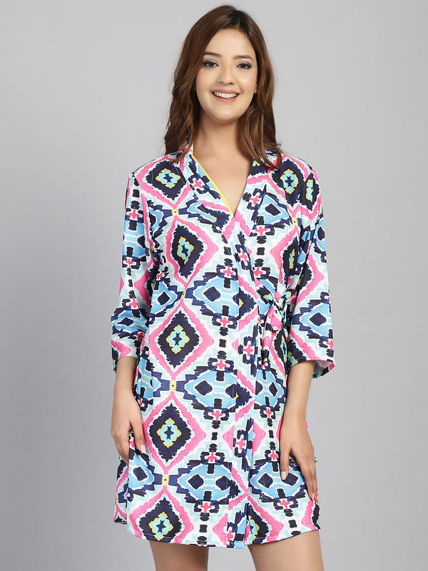 Swimwear Geometric Print cover up Sarong