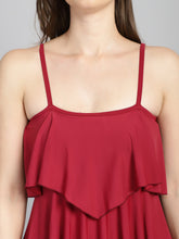 CUKOO Padded Red Frill Detail Swimwear