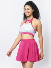 CUKOO Padded Pink Two piece Skirtini Swimwear