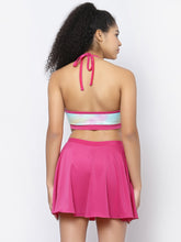 CUKOO Padded Pink Two piece Skirtini Swimwear