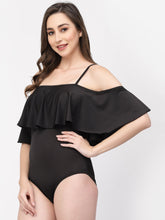 CUKOO Padded Black Frill  Swimwear