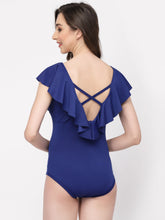 CUKOO Padded Blue Frill  Swimwear